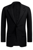 Image of a Charcoal & Black Worsted Micropattern Merino Wool Blazers Fabric