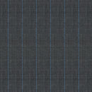 Image of a Charcoal & Blue Worsted Stripes Merino Wool Pants Fabric