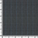 Image of a Charcoal & Blue Worsted Stripes Merino Wool Pants Fabric