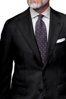 Image of a Charcoal & Grey Worsted Stripes Merino Wool Blazers Fabric