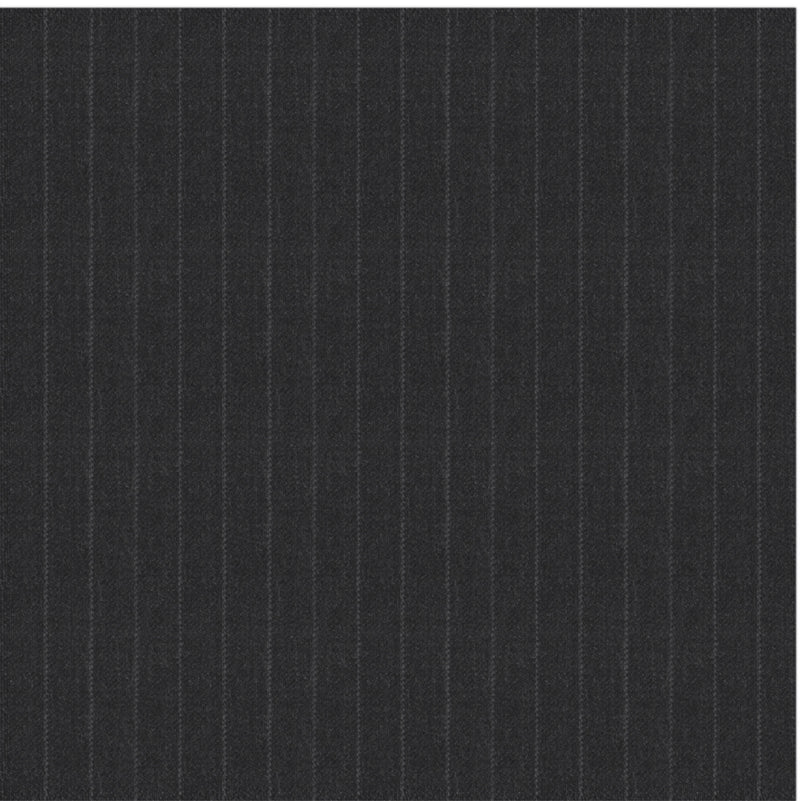 Image of a Charcoal & Grey Worsted Stripes Merino Wool Suiting Fabric