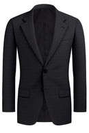 Image of a Charcoal & White Worsted Sharkskin Merino Wool Blazers Fabric