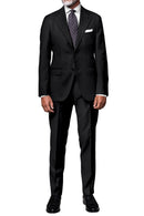 Image of a Charcoal & White Worsted Stripes Merino Wool Blazers Fabric