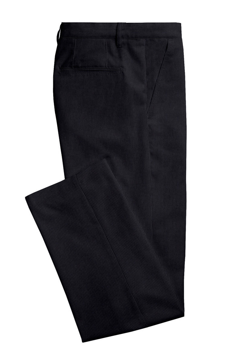 Image of a Charcoal & White Worsted Stripes Merino Wool Pants Fabric