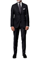 Image of a Charcoal & White Worsted Stripes Merino Wool Pants Fabric