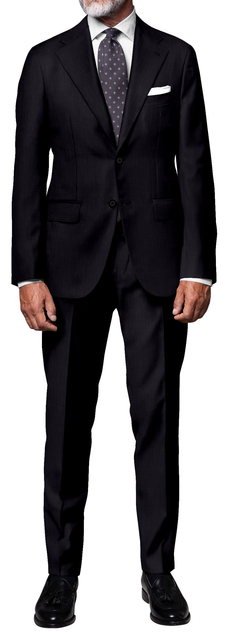 Image of a Charcoal Worsted Checks Merino Wool Pants Fabric