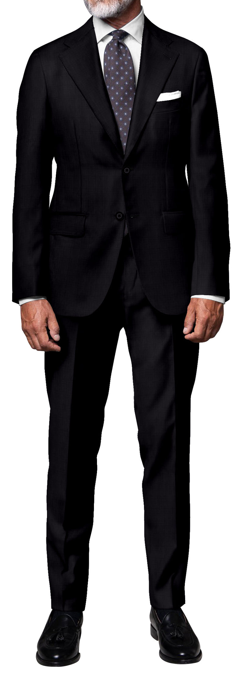 Image of a Charcoal Worsted Checks Merino Wool Pants Fabric