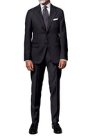 Image of a Charcoal Worsted Checks Merino Wool Pants Fabric