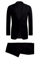 Image of a Charcoal Worsted Checks Merino Wool Suiting Fabric