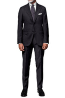 Image of a Charcoal Worsted Checks Merino Wool Suiting Fabric