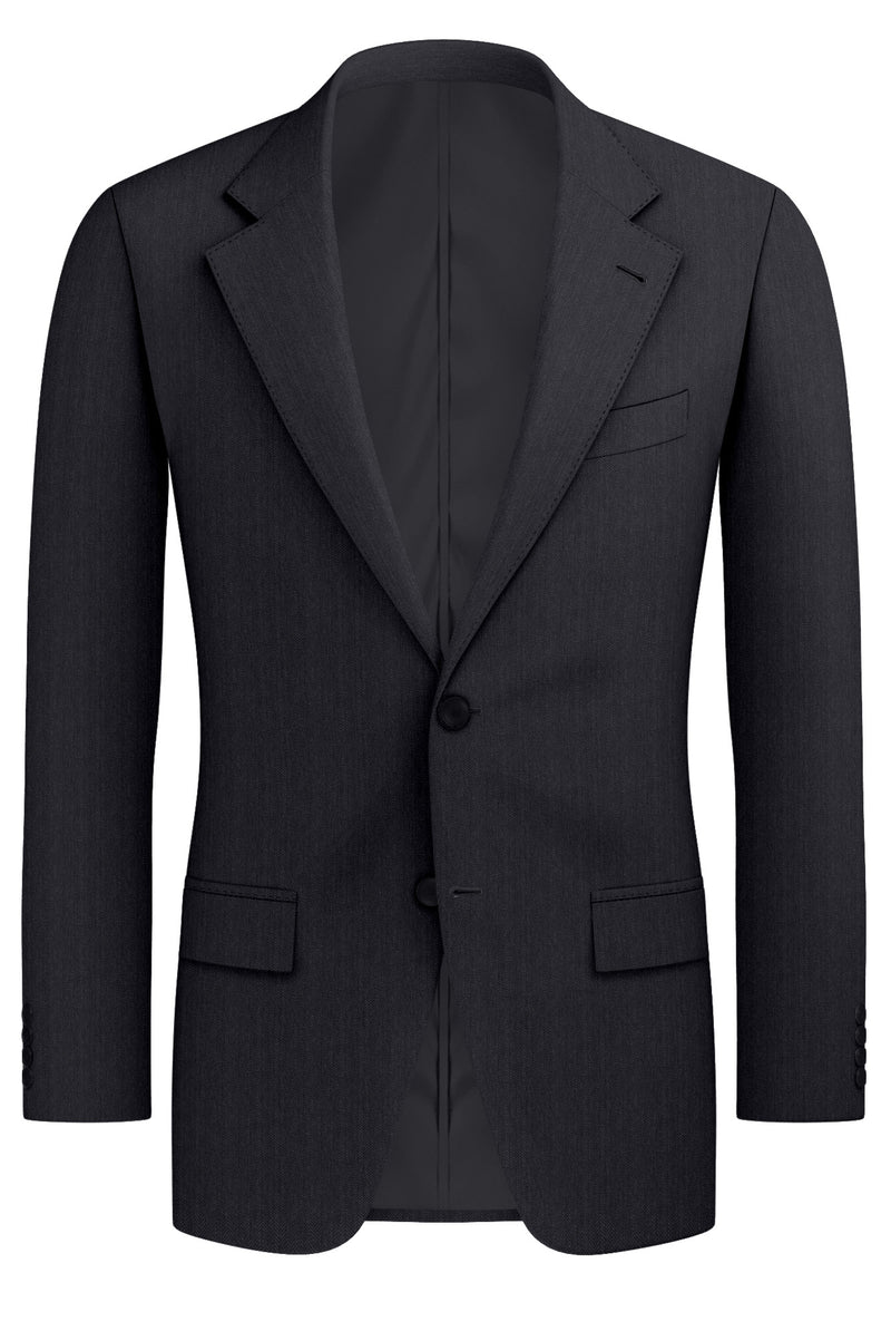 Image of a Charcoal Worsted Herring Bone Merino Wool Blazers Fabric