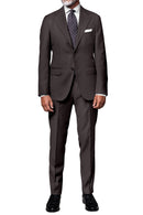 Image of a Charcoal Worsted Micropattern Merino Wool Pants Fabric