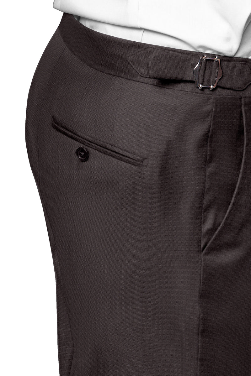 Image of a Charcoal Worsted Micropattern Merino Wool Pants Fabric