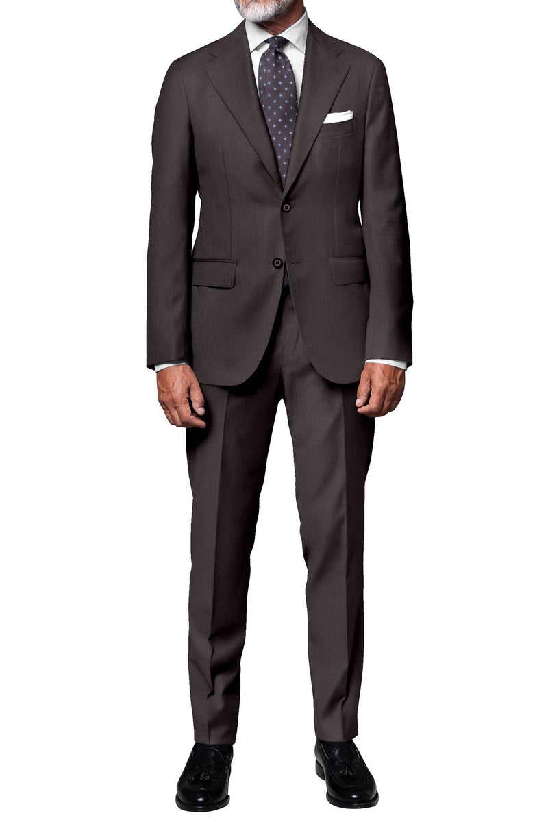 Image of a Charcoal Worsted Micropattern Merino Wool Suiting Fabric