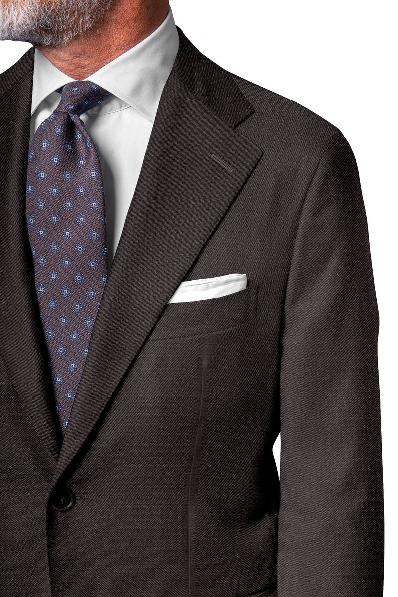 Image of a Charcoal Worsted Micropattern Merino Wool Suiting Fabric