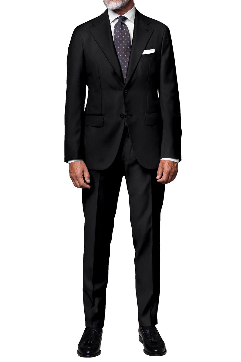 Image of a Charcoal Worsted Solids Merino Wool Pants Fabric