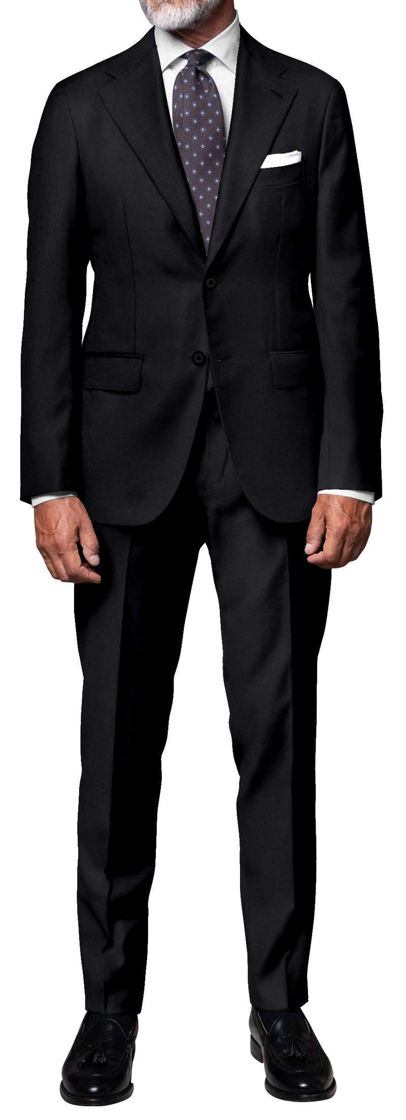 Image of a Charcoal Worsted Solids Merino Wool Suiting Fabric
