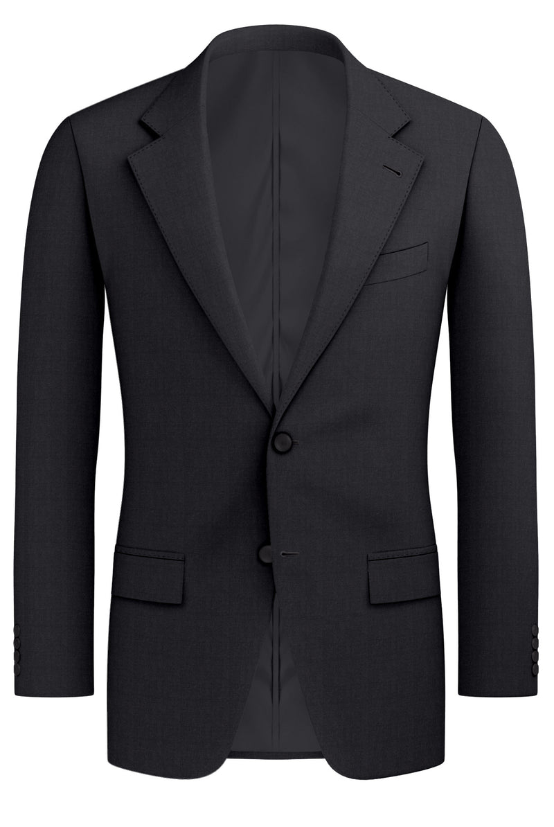 Image of a Charcoal Worsted Twill Merino Wool Blazers Fabric