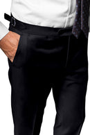 Image of a Charcoal Worsted Twill Merino Wool Pants Fabric