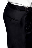 Image of a Charcoal Worsted Twill Merino Wool Pants Fabric
