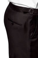 Image of a Chocolate Worsted Twill Merino Wool Pants Fabric