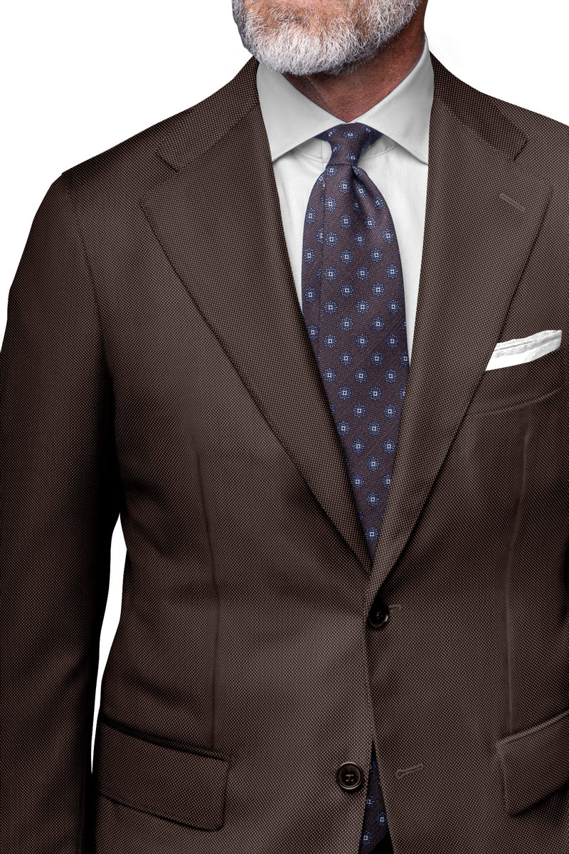 Image of a Cream Worsted Micropattern Merino Wool Blazers Fabric