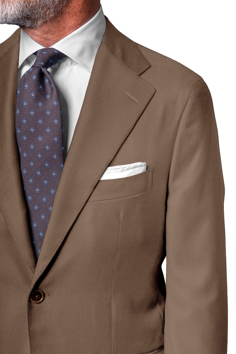Image of a Cream Worsted Micropattern Merino Wool Blazers Fabric