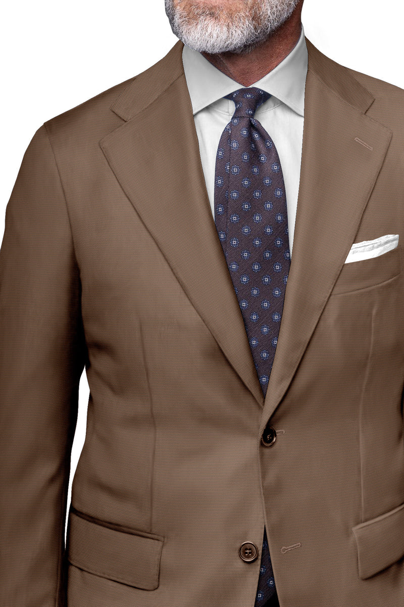 Image of a Cream Worsted Micropattern Merino Wool Blazers Fabric