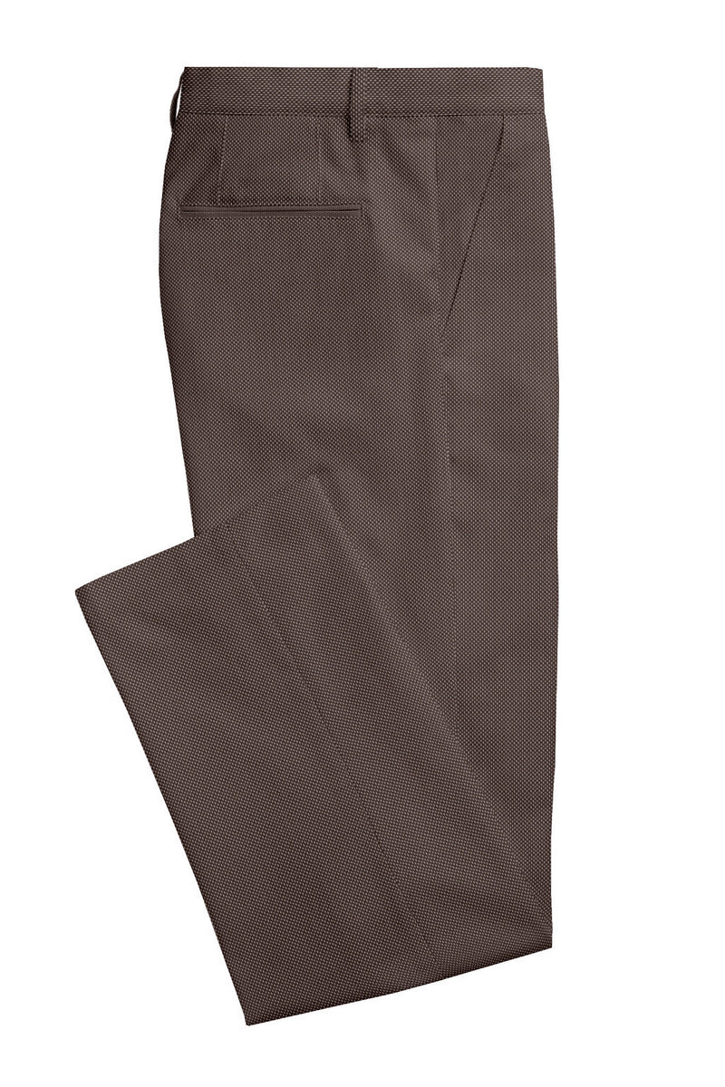 Image of a Cream Worsted Micropattern Merino Wool Pants Fabric