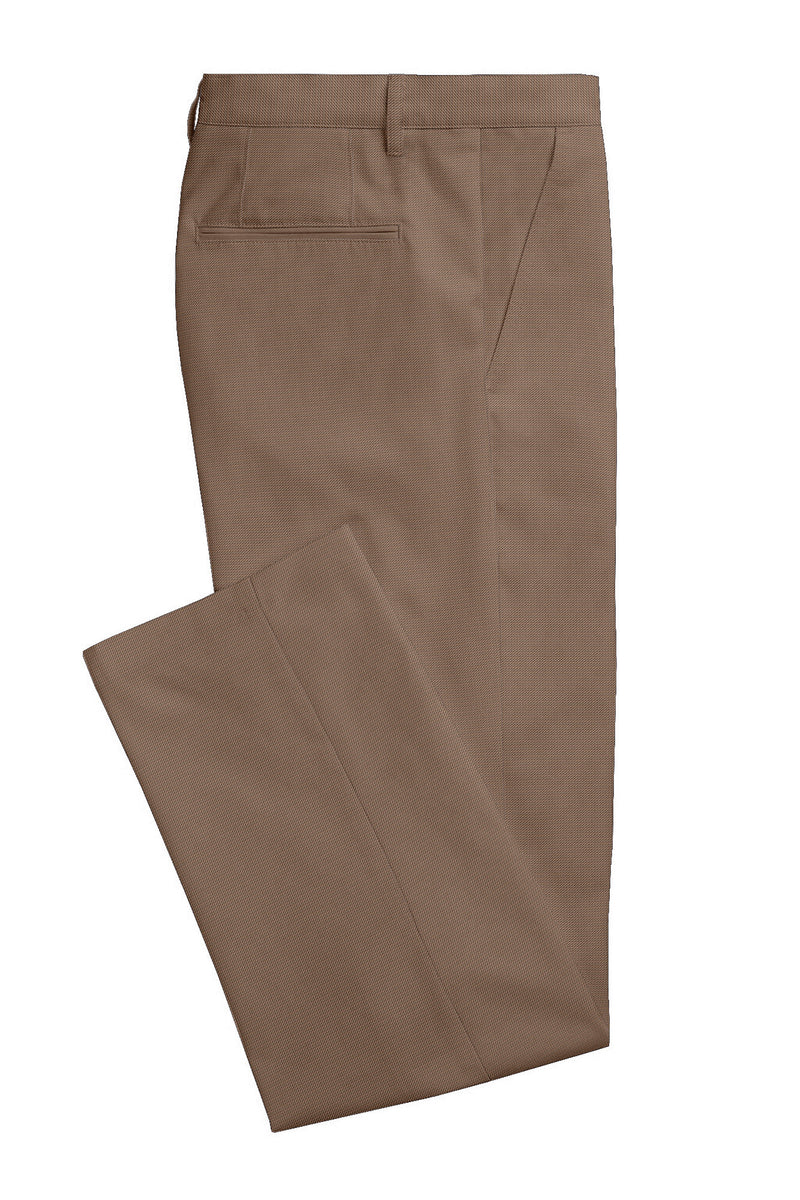 Image of a Cream Worsted Micropattern Merino Wool Pants Fabric