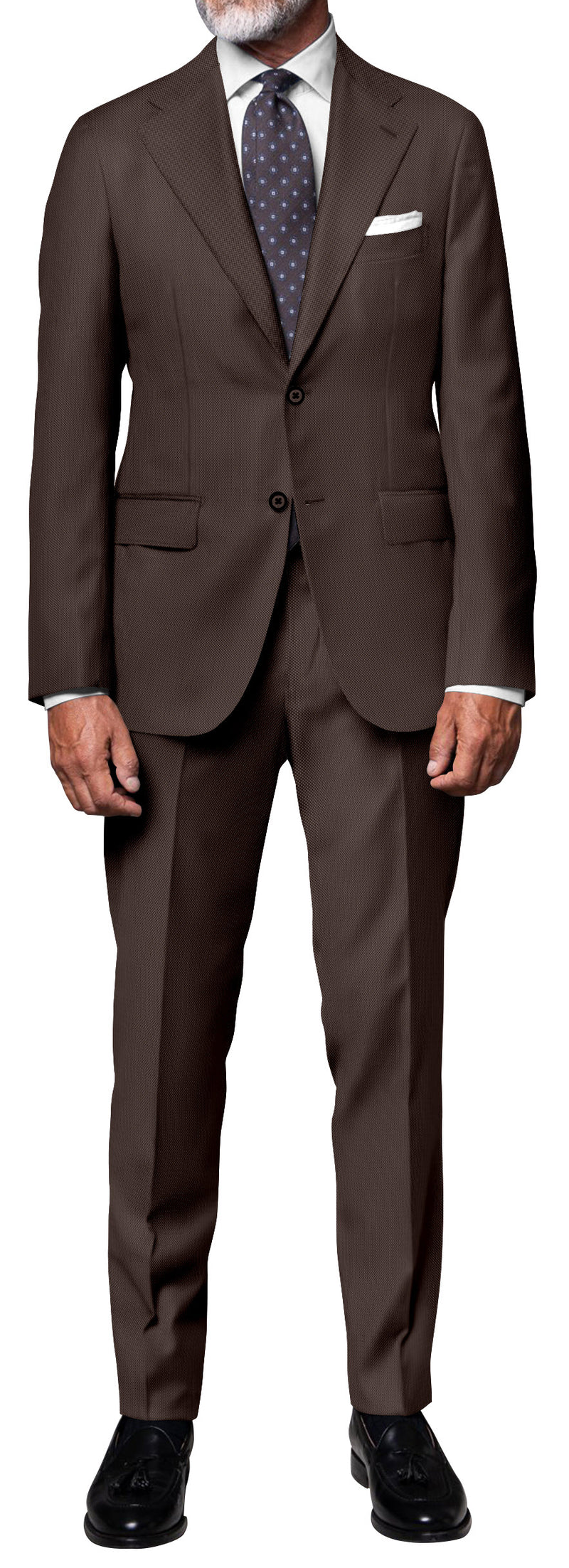 Image of a Cream Worsted Micropattern Merino Wool Suiting Fabric
