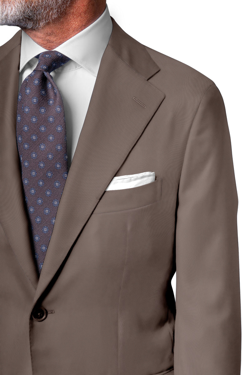 Image of a Cream Worsted Shark Skin Merino Wool Suiting Fabric