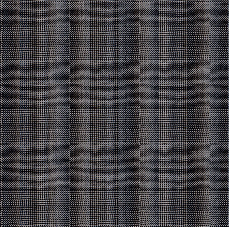 Image of a Grey & Black Worsted Checks Merino Wool Suiting Fabric