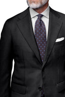 Image of a Grey & Black Worsted Houndstooth Merino Wool Blazers Fabric