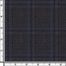 Image of a Grey & Blue Worsted Checks Merino Wool Pants Fabric