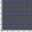 Image of a Grey & Blue Worsted Checks Merino Wool Pants Fabric