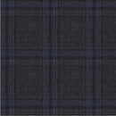 Image of a Grey & Blue Worsted Checks Merino Wool Suiting Fabric