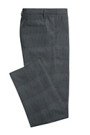 Image of a Grey & Blue Worsted Stripes Merino Wool Pants Fabric