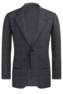 Image of a Grey & Burgundy Worsted Checks Merino Wool Blazers Fabric