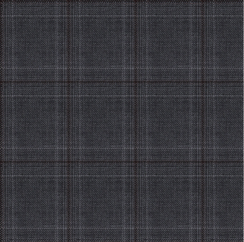 Image of a Grey & Burgundy Worsted Checks Merino Wool Pants Fabric