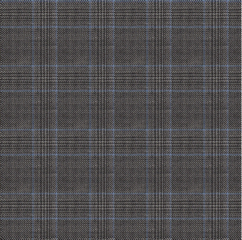 Image of a Grey & Sky-Blue Worsted Checks Merino Wool Blazers Fabric