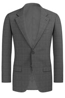 Image of a Grey & White Worsted Checks Merino Wool Blazers Fabric