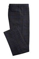 Image of a Grey & White Worsted Checks Merino Wool Pants Fabric