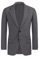 Image of a Grey & White Worsted Sharkskin Merino Wool Blazers Fabric
