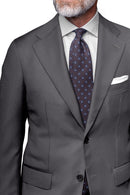 Image of a Grey & White Worsted Sharkskin Merino Wool Blazers Fabric