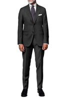 Image of a Grey & White Worsted Sharkskin Merino Wool Blazers Fabric