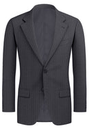 Image of a Grey & White Worsted Stripes Merino Wool Blazers Fabric