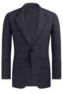 Image of a Grey Worsted Checks Merino Wool Blazers Fabric