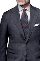 Image of a Grey Worsted Checks Merino Wool Blazers Fabric