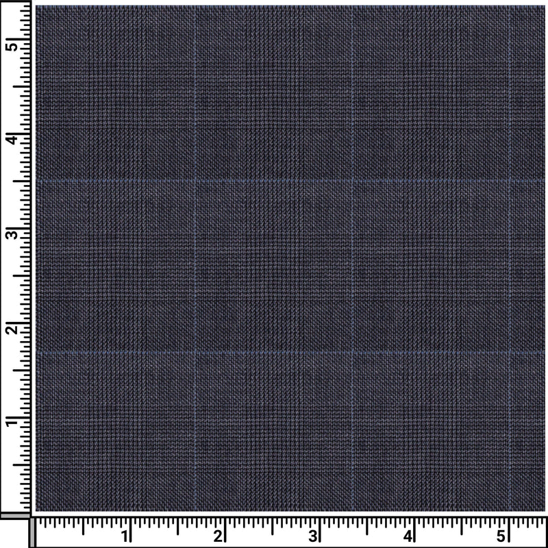 Image of a Grey Worsted Checks Merino Wool Suiting Fabric